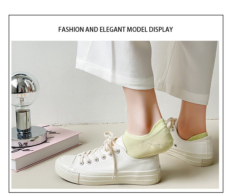 여성용 파스텔 컬러 인비저블 앵클 삭스