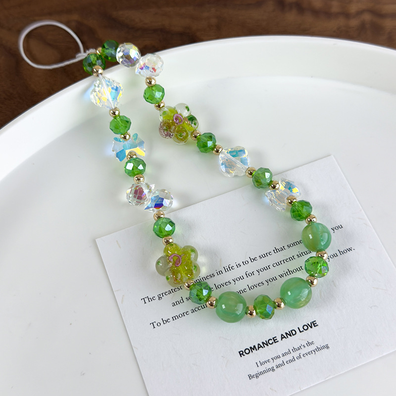 سلسلة هاتف من خرز الزجاج المتلألئ