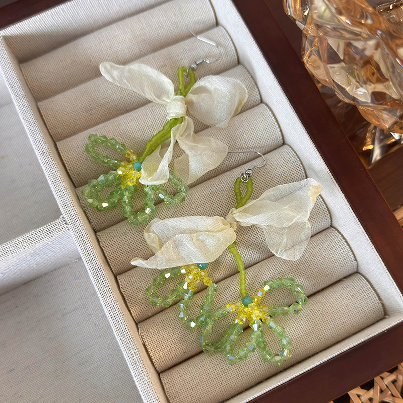 메쉬 플라워 이어링