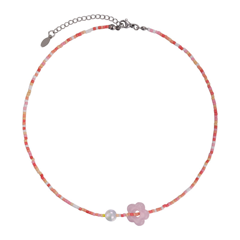 قلادة تشوكر زهور خرز