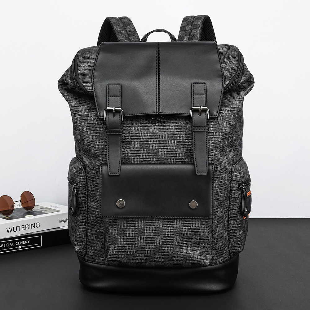 남성 체크 노트북 백팩