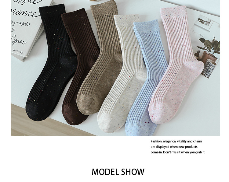 Meias Mid-Crew de Algodão para Mulher