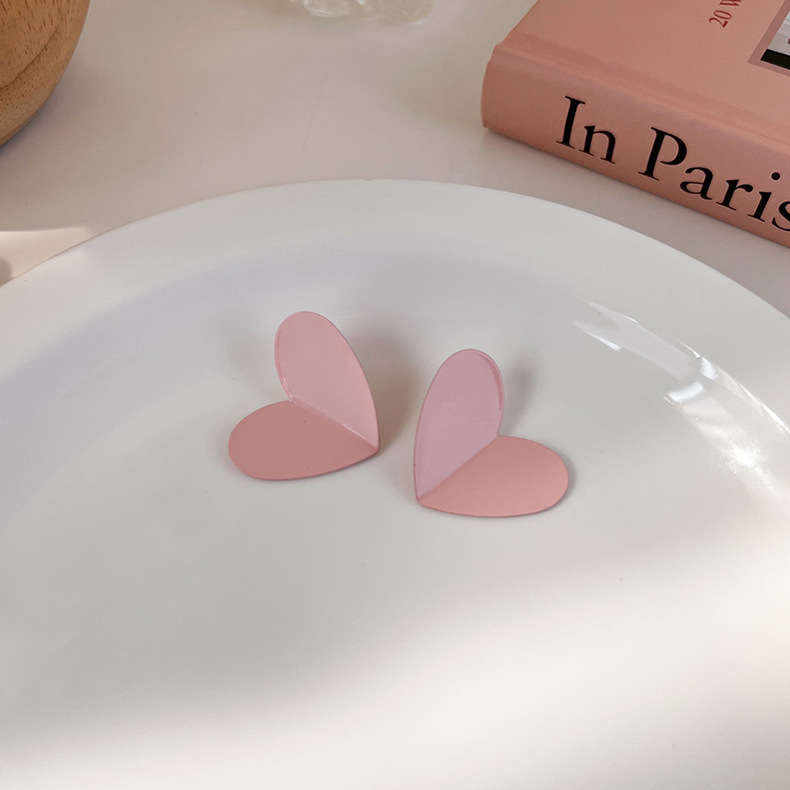 지오메트릭 핑크 귀걸이