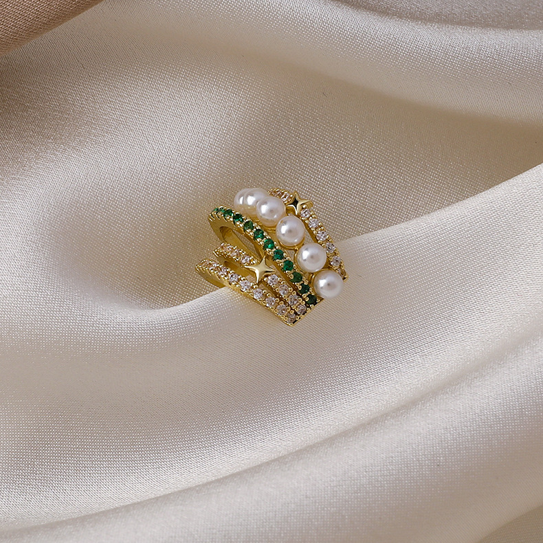 マルチレイヤーサークルクリップオンイヤリング