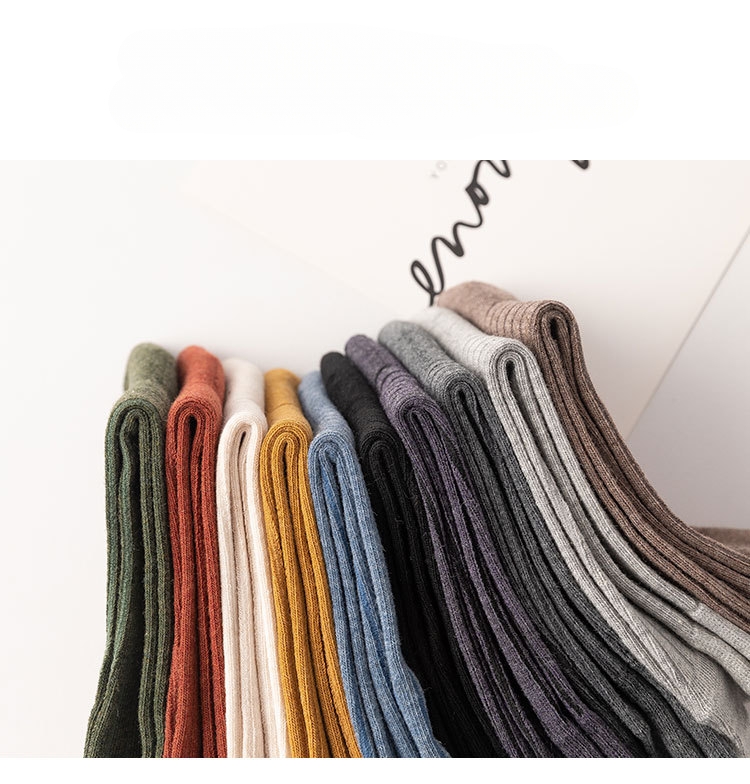 Meias Femininas de Cor Sólida Empilháveis