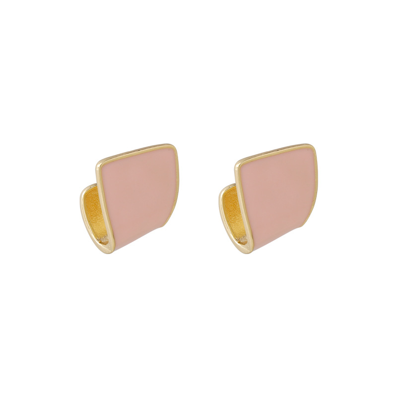 지오메트릭 핑크 귀걸이