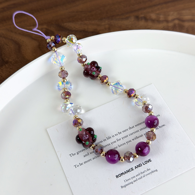 سلسلة هاتف من خرز الزجاج المتلألئ