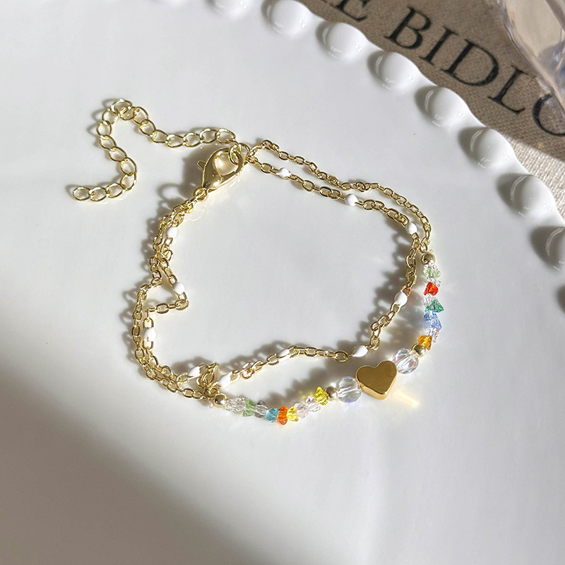 Διπλό στρώμα γυναικεία βραχιόλι με χάντρες