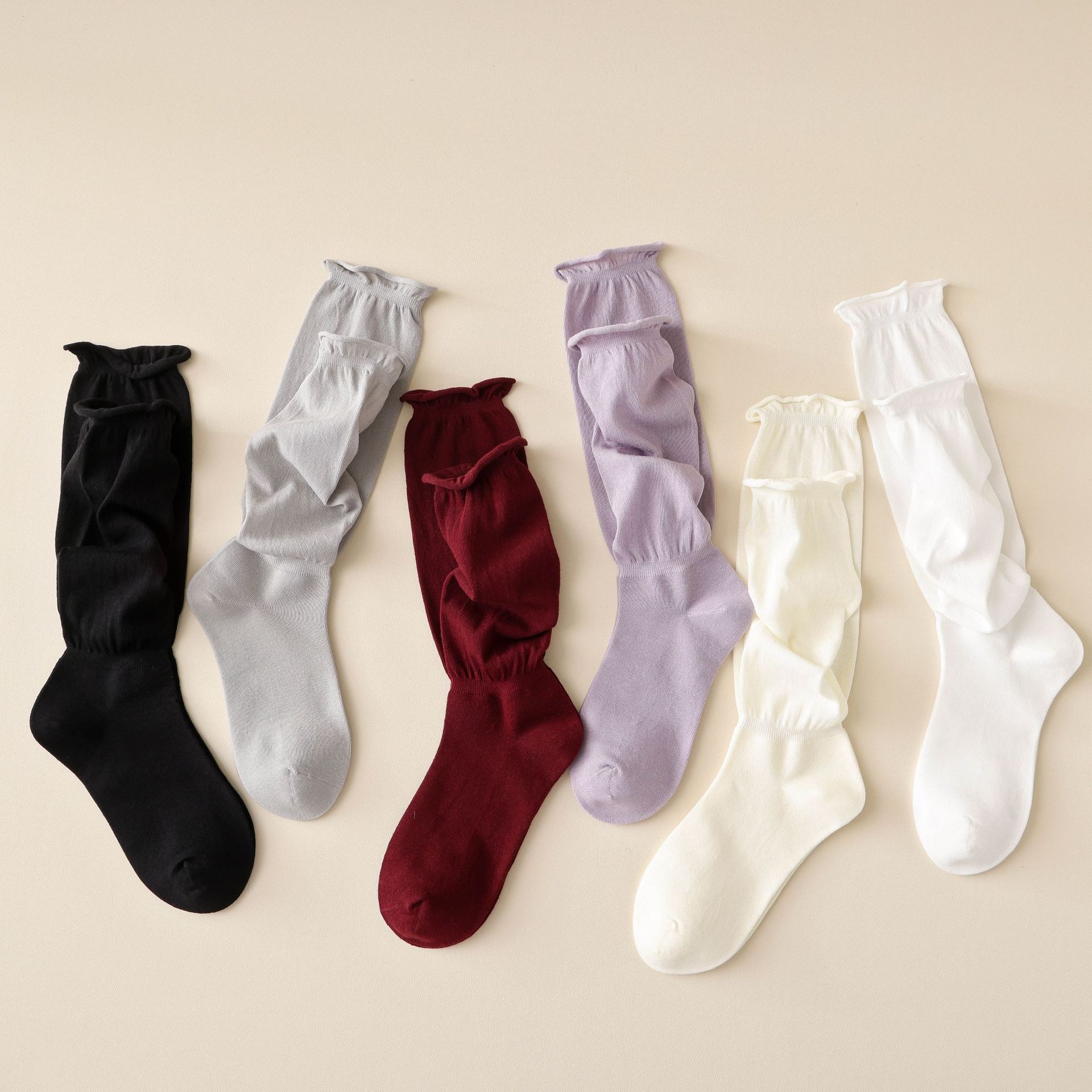 Meias Descaídas de Algodão Sem Costura