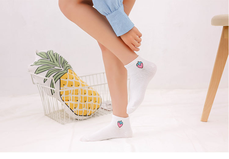 Dames Katoenen No-Show Fruitsokken