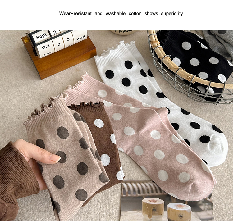 ถุงเท้าผู้ womenลายจุด