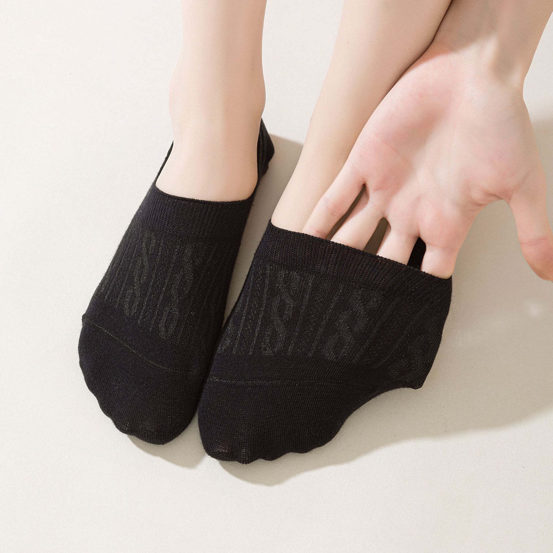 Κάλτσες με Ράβδωση Anti-Slip Χαμηλής Τομής Αόρατες