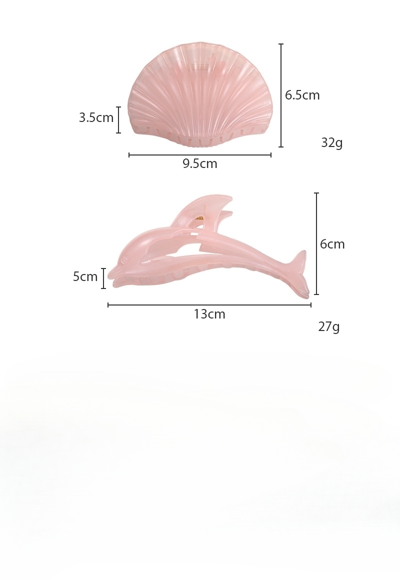 Dolphin Shell Hair Claw Clip