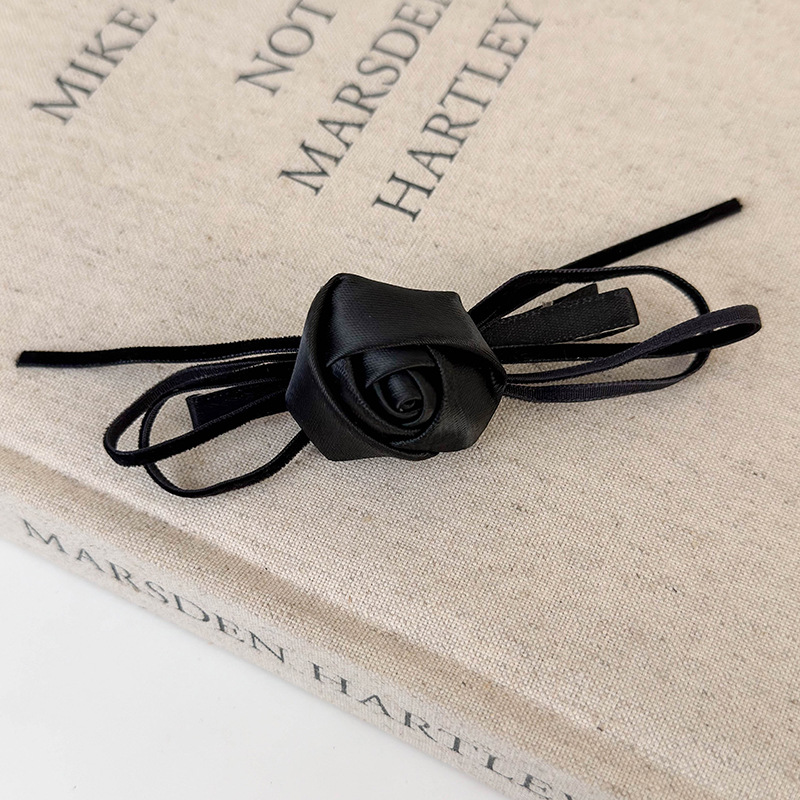 Francuska Wintage Spinka do Włosów z Różą i Kokardą