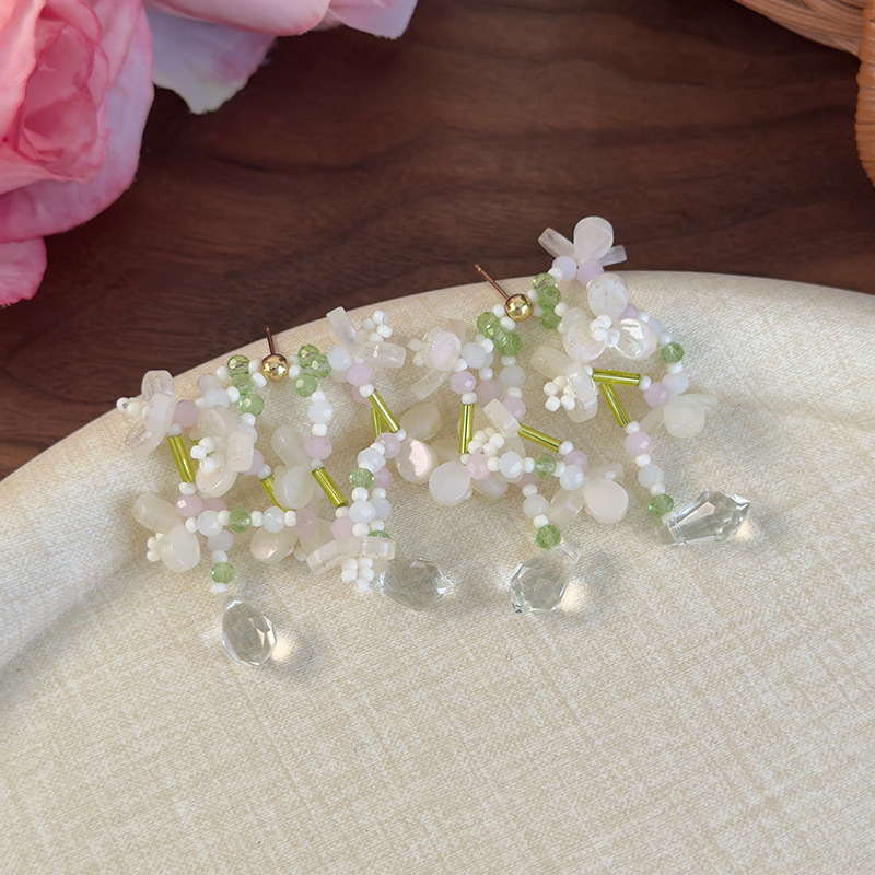 플로럴 비즈 탈셀 귀걸이