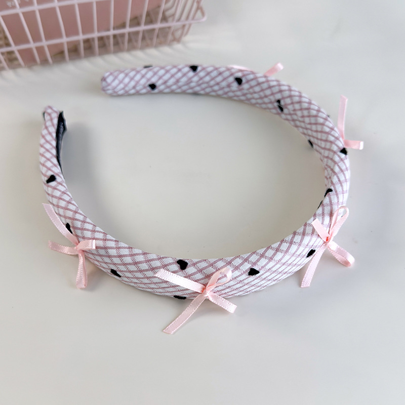 Bandă de Păr cu Fundă în Carouri