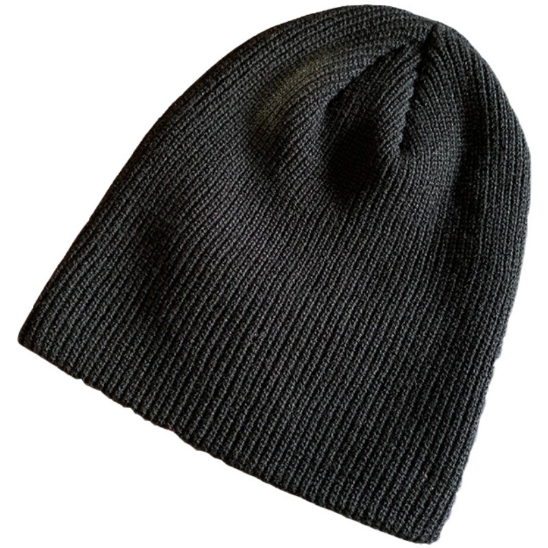 Gorro de Tricô Grosso Cor Sólida Vintage