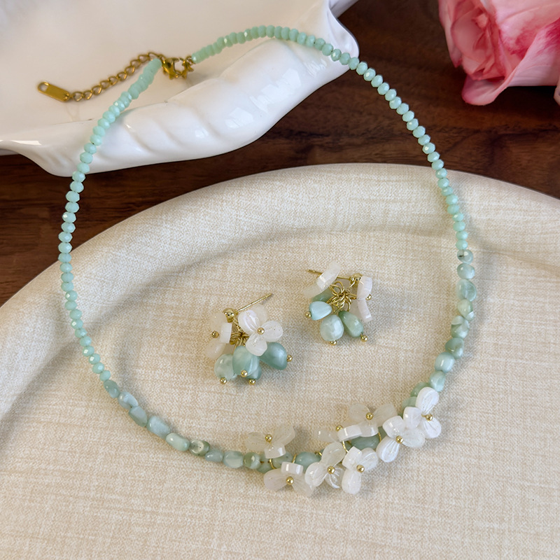 비즈 네크리스 & 이어링 세트