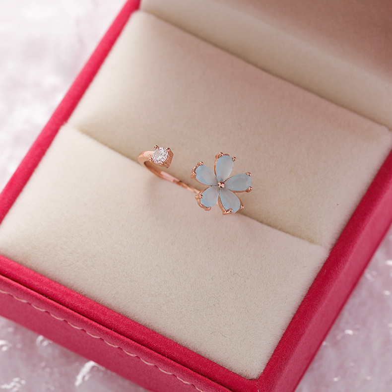Floral Heart Open Ring