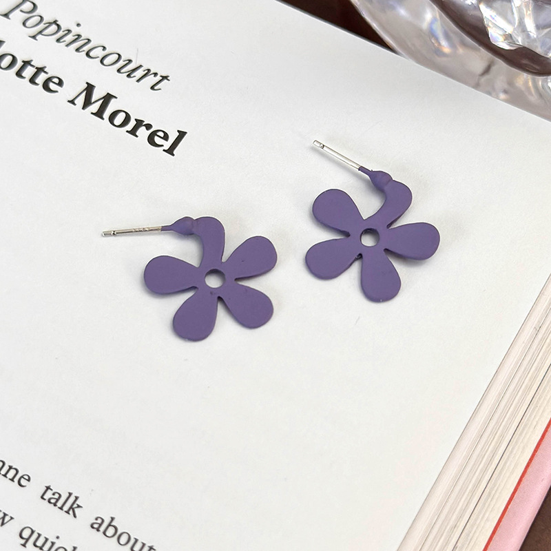 기하학 플라워 하트 귀걸이