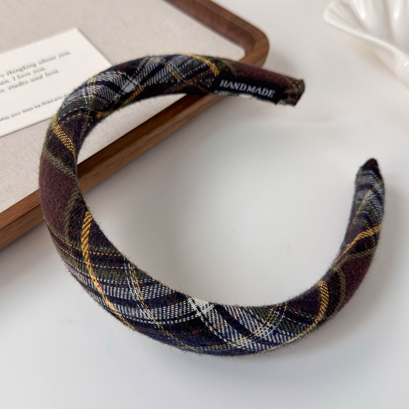 Cinta Ancha Preppy de Cuadros Vintage