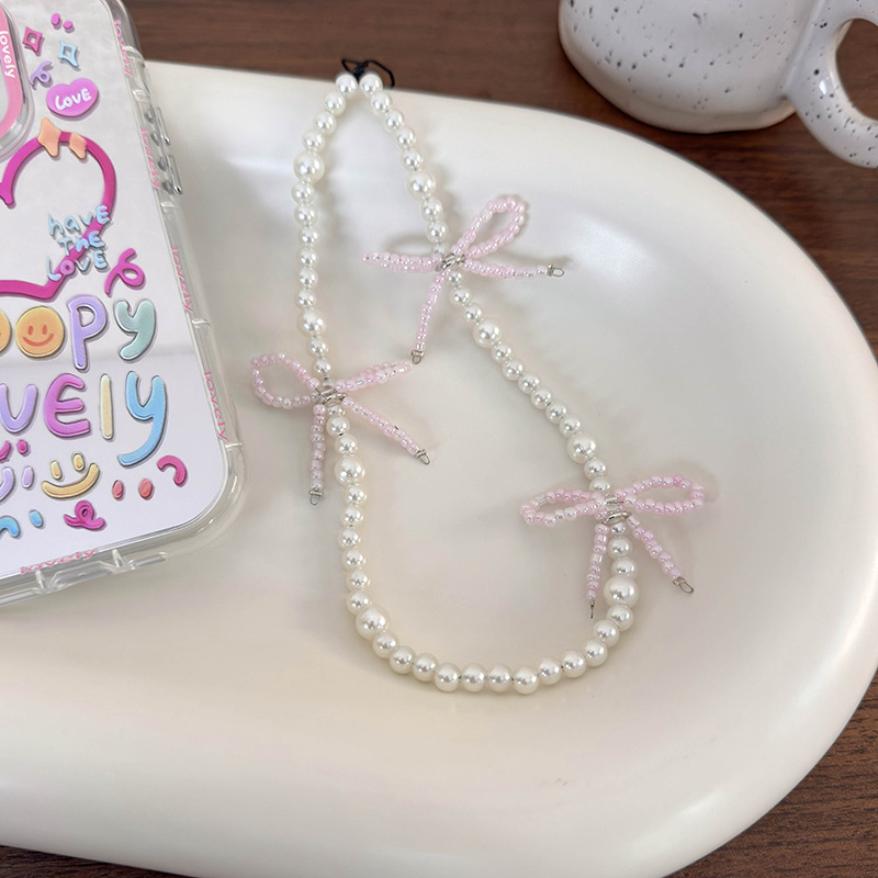 Bow Pearl Phone Chain