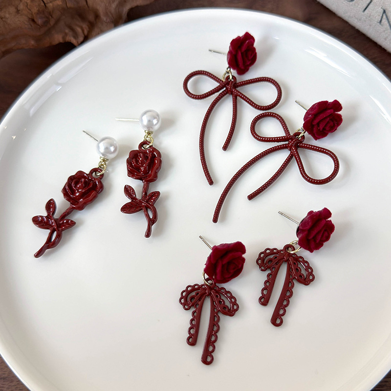 Rose Bow Earrings