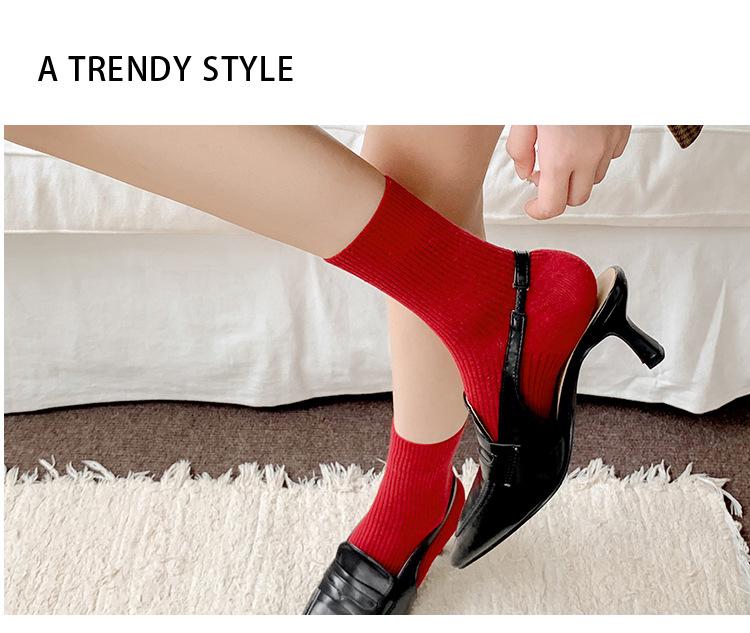 ถุงเท้ายาวถึงน่องผ้าฝ้ายสำหรับผู้หญิง