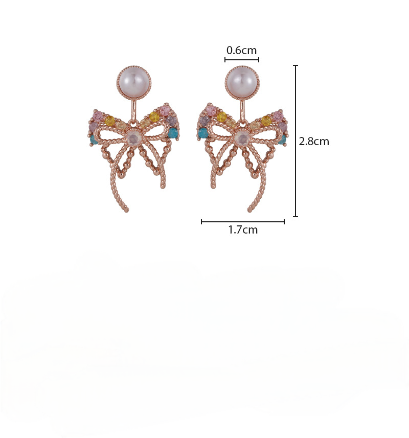 Orecchini a Bottone Fiocco e Perle