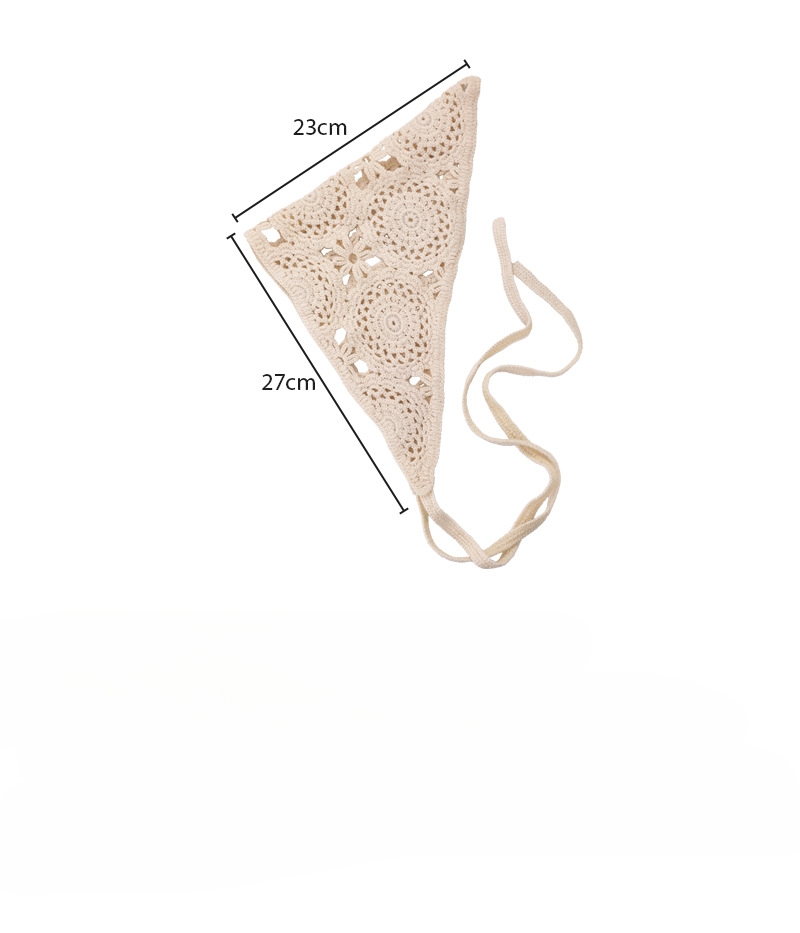 Eșarfă Triunghiulară cu Dantelă Croșetată