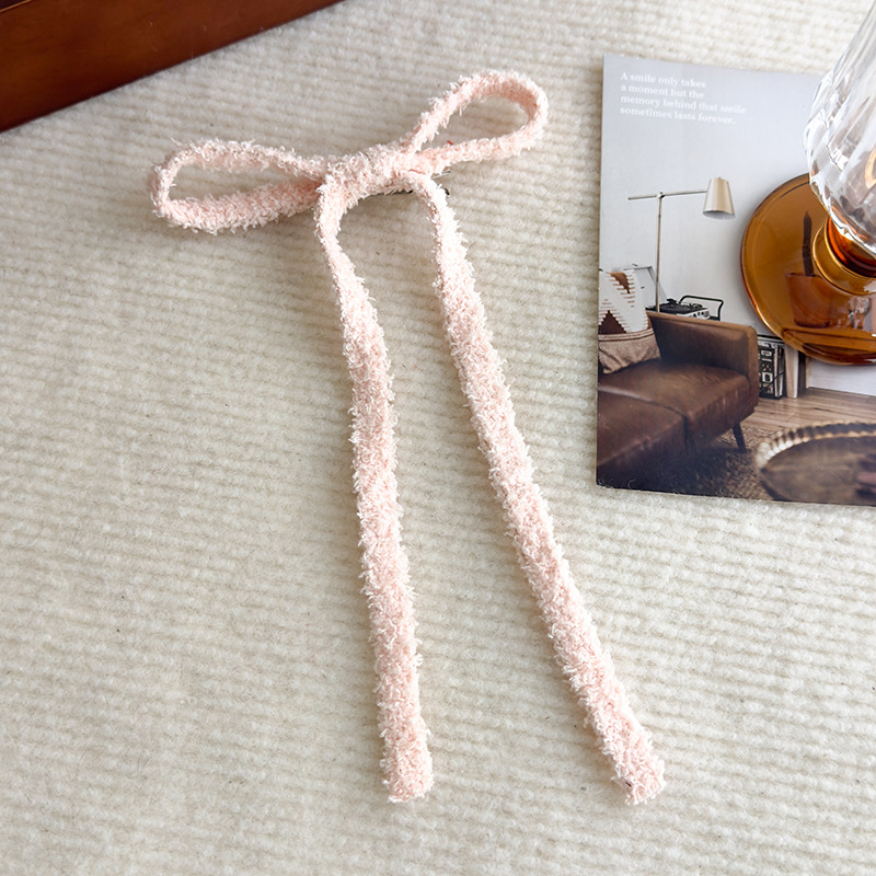 Plush Bow Hair Clips