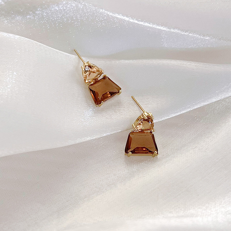 크리스탈 글래스 스터드 귀걸이