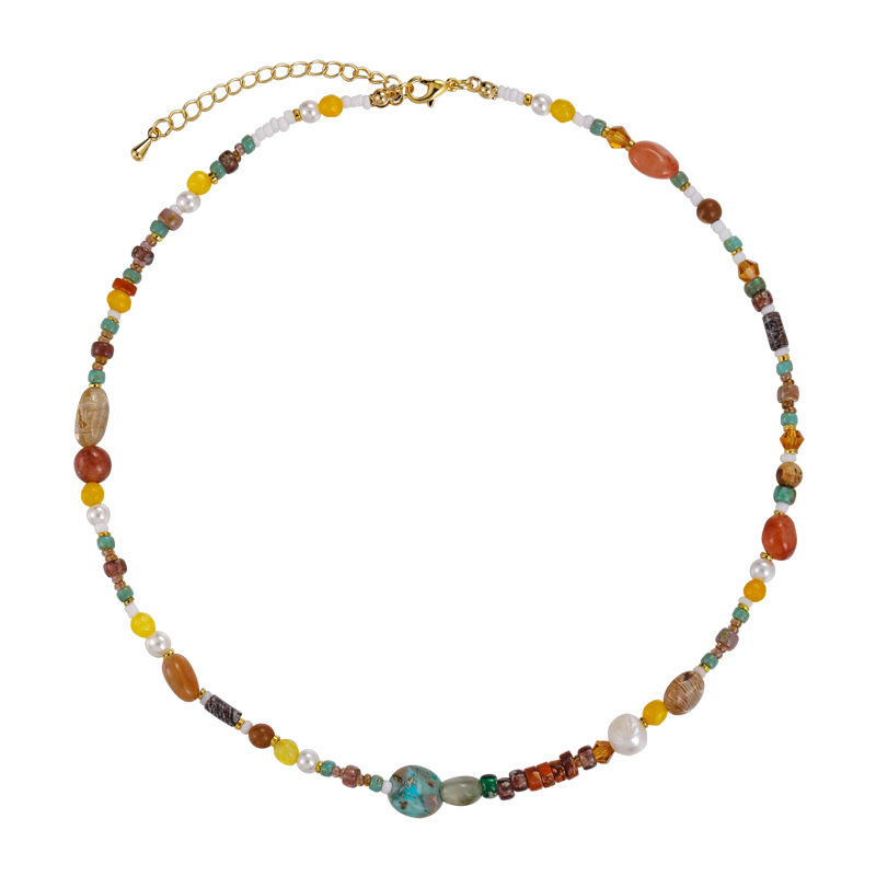 Natural Stone Pearl Bead Necklace