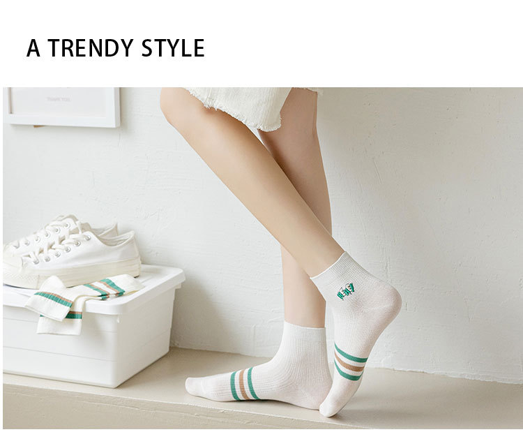 Randiga Bomullsstrumpor