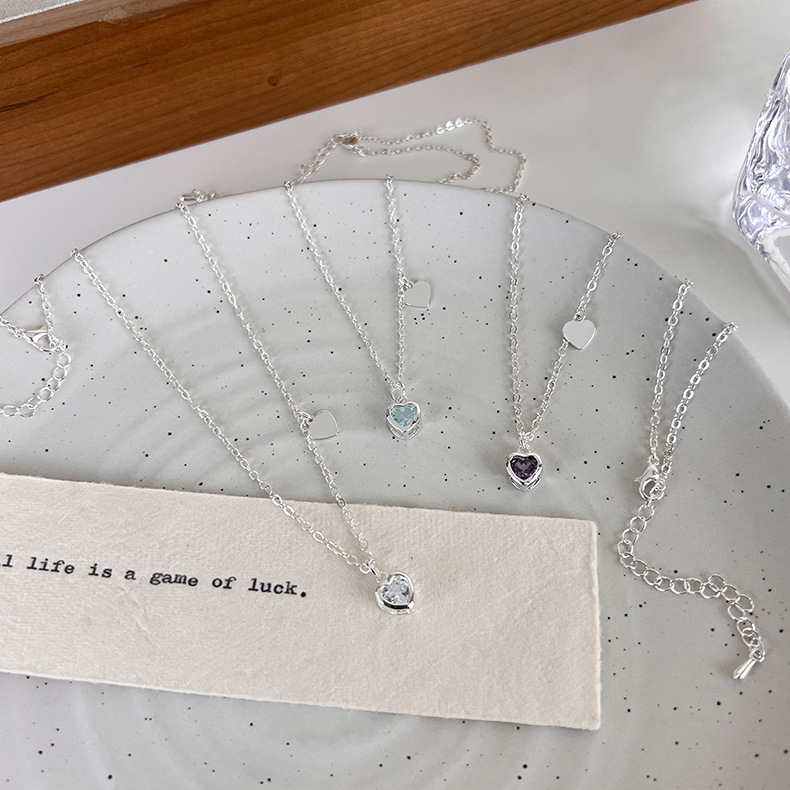 Намисто з Серцем з Кольоровим Цирконієм