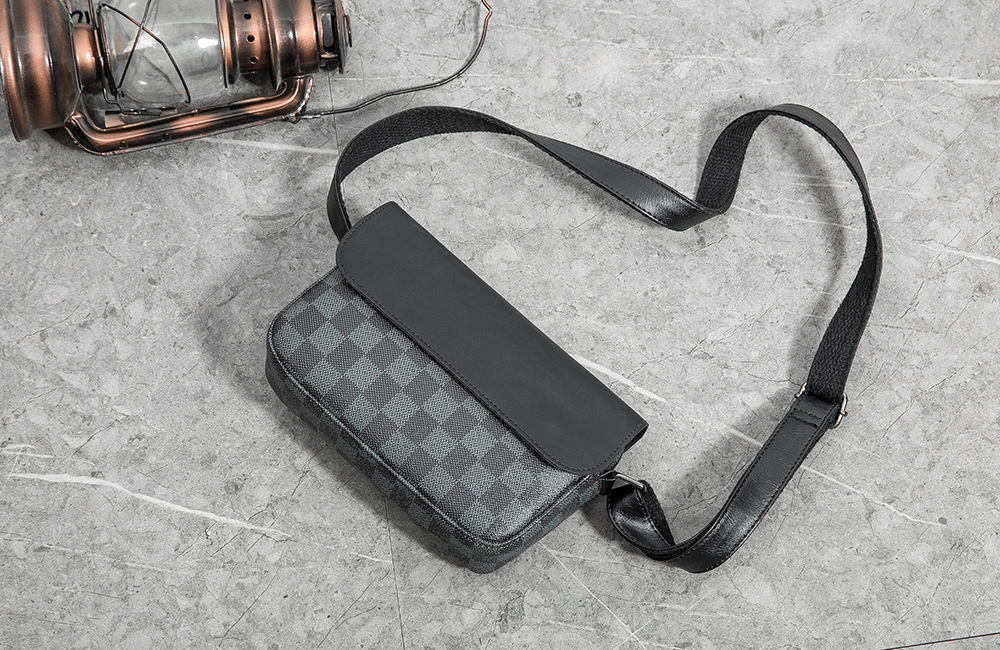 Men's Plaid Crossbody Bag