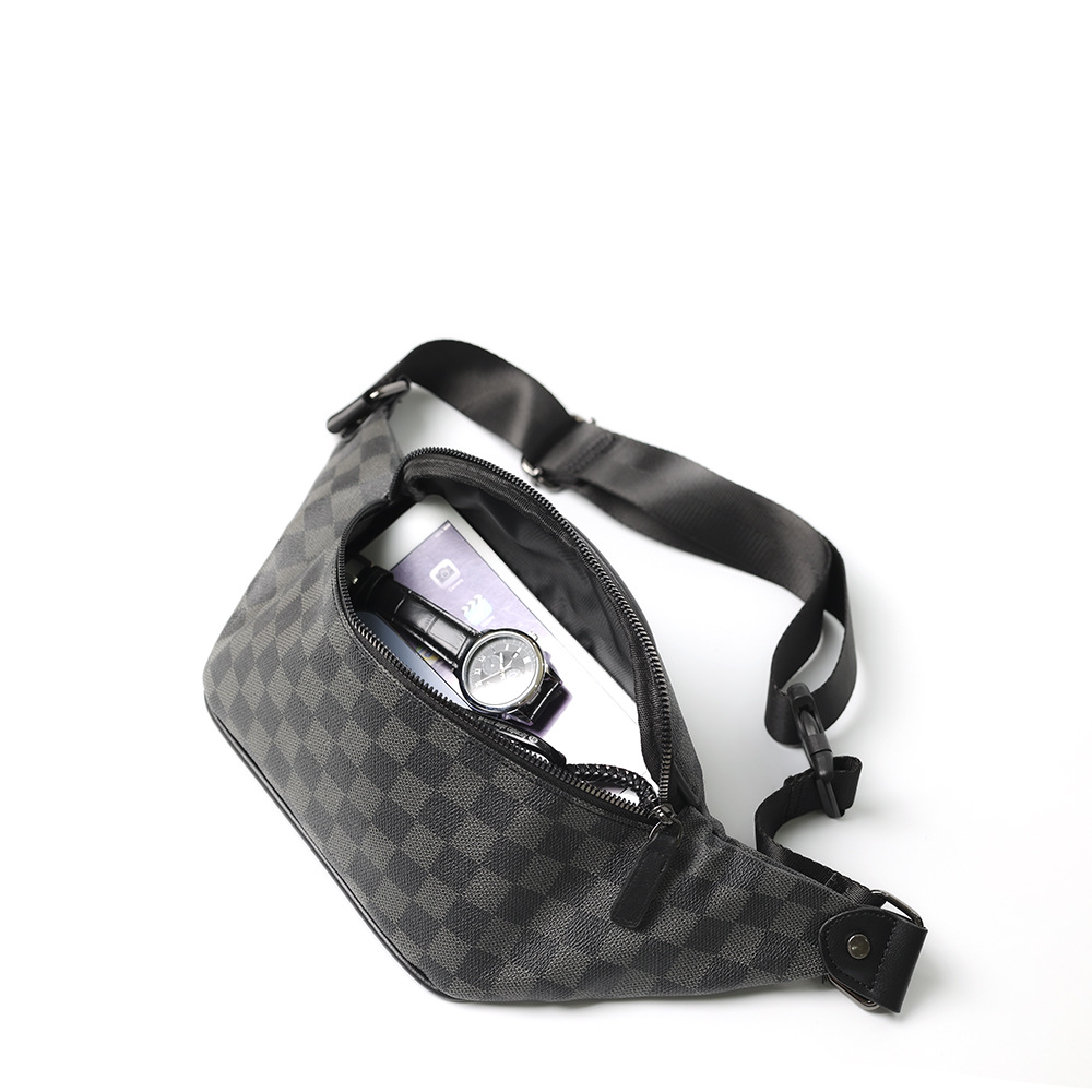 Bolso Transversal de Peito Masculino Xadrez