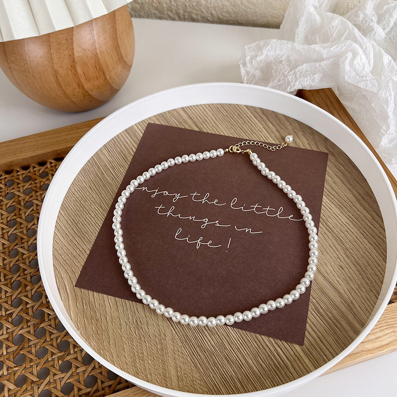 Collier Clavicule en Perle Imitation