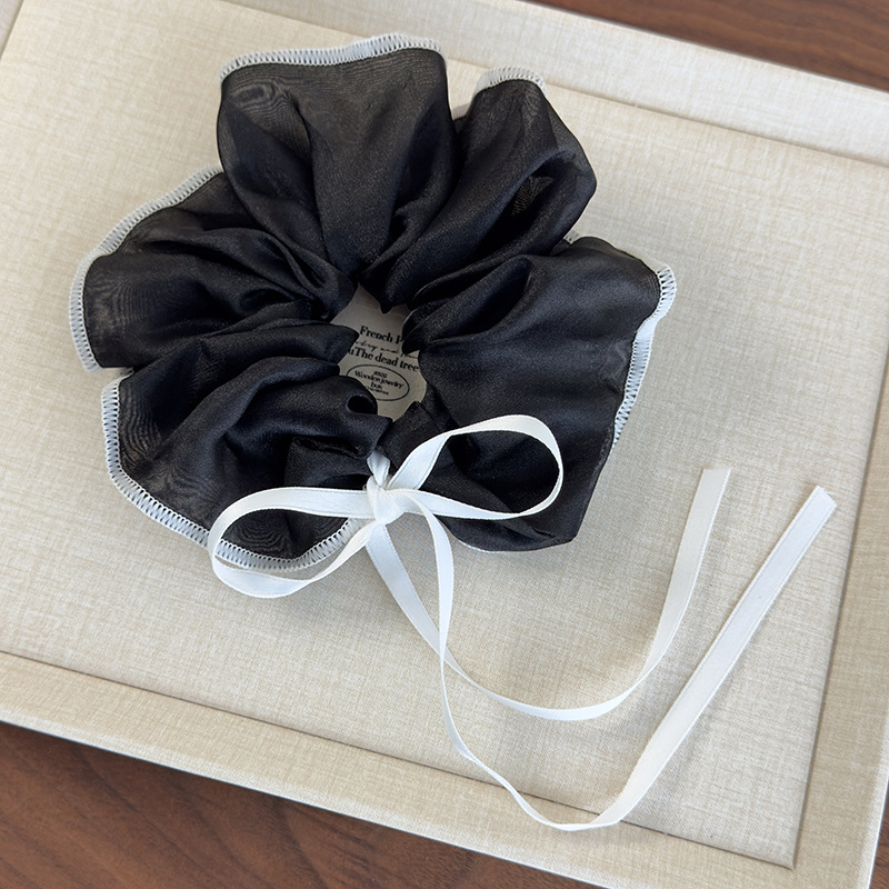 Gumki do Włosów Scrunchie z Siatką i Wstążką