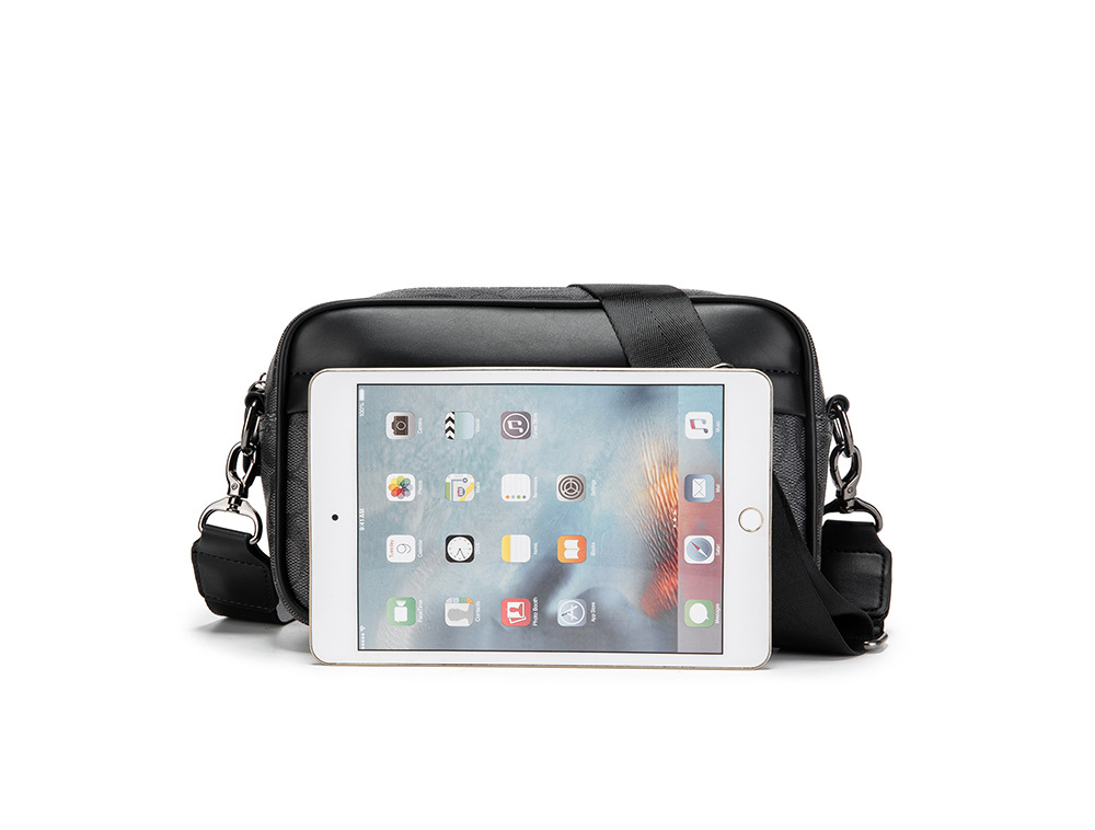 メンズチェックメッセンジャークロスボディバッグ