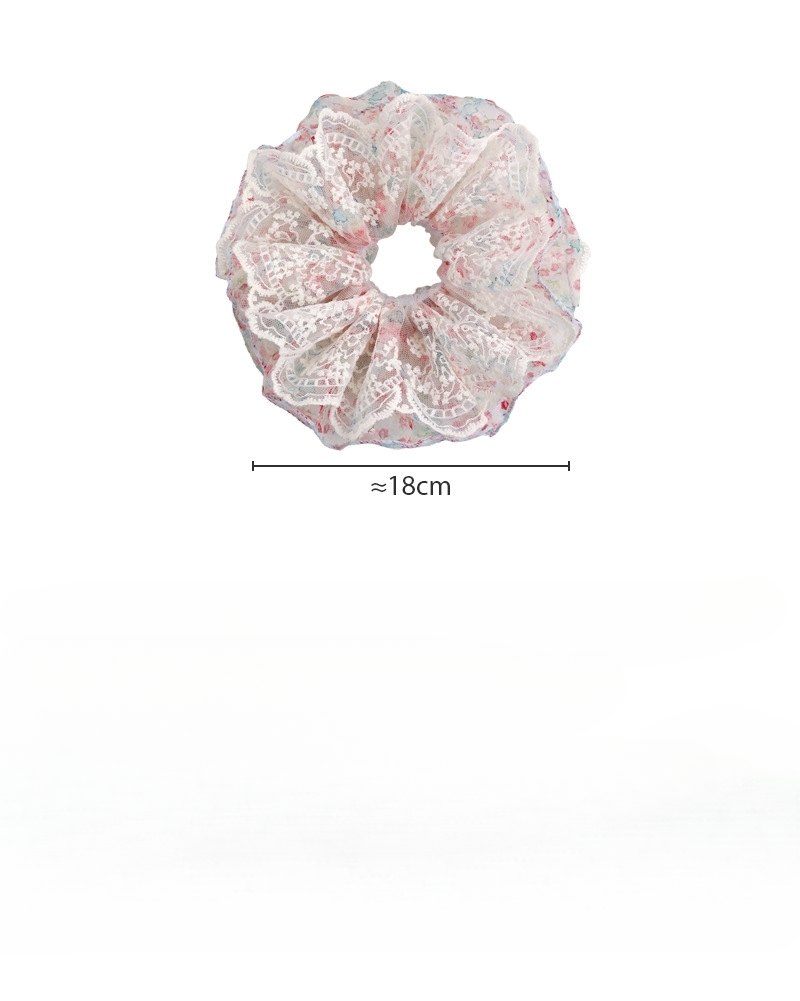 Scrunchies z Koronkowym Wykończeniem Kwiatowym