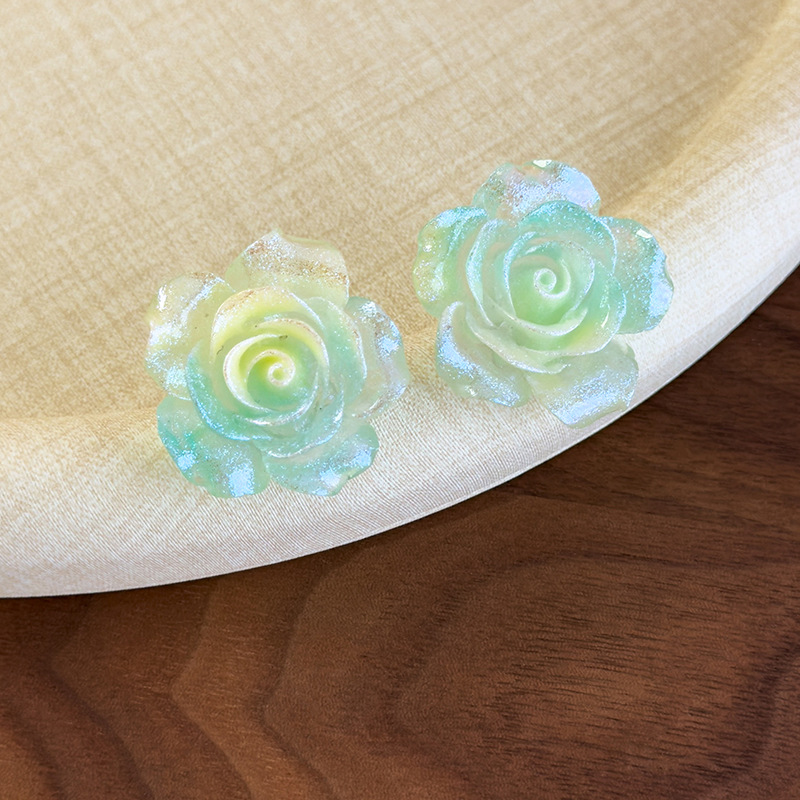 그라데이션 카멜리아 플라워 귀걸이